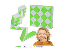 Układanka logiczna kostka kolorowy magiczny wąż łamigłówka linijka 36 el