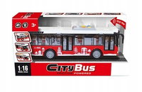 Auto Metalowe Autobus Czerwony City Bus Z Efektami Dźwiękowymi 27 Cm