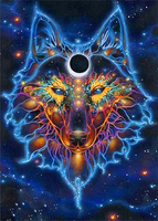 Diamentowa Mozaika Świecąca W Ciemności Wilk 30x40