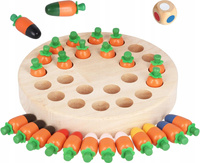 Drewniana Układanka Gra Pamięciowa Dla Dzieci Rozwijająca Marchewki