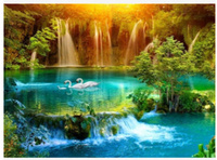 Diamentowa Mozaika Wodospad W Dolinie 30x40 Cm Kreatywne Diamenty