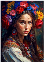 Malowanie Po Numerach Portret Słowiańskiej Kobiety 40X50 Cm Na Ramie