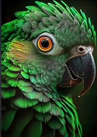 Diamentowa Mozaika Portret Zielonej Papugi 30x40Cm Kreatywne Diamenty