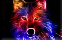 Diamentowa Mozaika Wilk Świetlna Kolorowa Zjawa 30x40