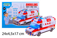 KLOCKI AUTO AMBULANS DŹWIĘK- ŚWIATŁO- NAPĘD 68 EL