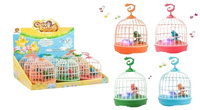 PTASZEK ŚPIEWAJĄCY W KLATCE, pak 108/54, 
cztery wzory, dźwięk, zabawka wymaga baterii 3*AA, 
display 9, 
wymiary klatki: 9 x 9 x 15 cm, 
wymiary display: 29 x 28 x 30,5 cm