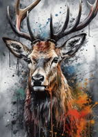 Diamentowa Mozaika Portret Jelenia Malowany 30x40Cm Kreatywne Diamenty