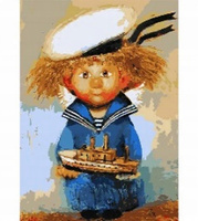 Malowanie Po Numerach Ludzik Marynarz 50X40 Cm Z Ramą Kreatywne