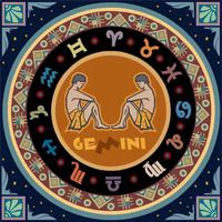 Mozaika Diament 7d Haft Diamentowa Znak Zodiaku Bliźnięta Mandala 30x30CM