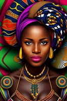Diamentowa Mozaika Portret Afrykanki Haft Kreatywny 30x40 Cm