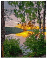 Malowanie Po Numerach Jeziory w Lesie 40X50 Na Ramie