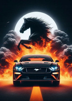 Diamentowa Mozaika Sportowe Auto Mustang Rumak 30x40Cm Kreatywne Diamenty