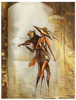 Diamentowa Mozaika Haft Kobieta I Skrzypek 30x40