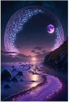 Malowanie Po Numerach Księżyc 50X40 Cm Z Ramą Kreatywne