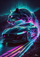 Diamentowa Mozaika Sportowe Auto I Gepard 30x40 Cm Kreatywne Diamenty