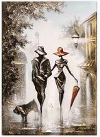 Diamentowa Mozaika Haft Para Na Spacerze 30x40 Cm