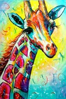 Malowanie Po Numerach Kolorowy Portret Żyrafy 50X40 Cm Na Ramie Kreatywne