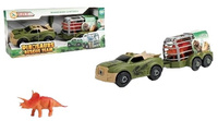 AUTO Z PRZYCZEPĄ DO SKRĘCANIA + DINOZAUR STEGOZAUR, PAK-48
Wymiary opakowania :  36,5CM X 11CM X 16,5CM 
Wymiar pojazdu : 34CM X 9CM X 10CM 
Figurka : 15CM X 6,6CM