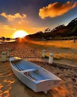 Malowanie Po Numerach Łódka Na Plaży