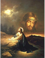 Diamentowa Mozaika Modlitwa Jezusa Na Pustkowiu 30x40Cm Kreatywne Diamenty