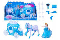 Kareta Lodowej Księżniczki Z Koniem I Światłem + Lalka Prince