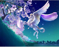 Diamentowa Mozaika Pegaz Nad Zielonym Wzgórzem 30X40 Cm Kreatywne Diamenty