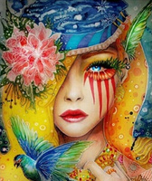 Diamentowa Mozaika Kolorowy Ptak 30x40