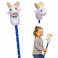 Pluszowa Głowa Koziołka Na Kiju Z Dźwiękiem Hobby Horse Zabawka Z Grzywą