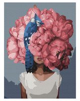 Malowanie Po Numerach Kobieta Z Kwiatami Na Głowie 50X40 Cm Ramą Kreatywne