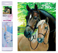 Diamentowa Mozaika Haft Diamentowy Konie 30X40CM