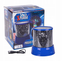 Projektor Lampka Z Motywem Kosmosu Zmienne/ Stałe Kolory Na USB Niebieski
