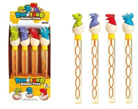 BAŃKI PAŁKA DINOZAURY W JAJKU (KURCZAKI I ZAJĄCE), pak 120 
pałki do puszczania baniek z długimi pierścieniami. 
display 12 sztuk 
wymiary pałki: 36,5 x 4,5 cm 
wymiary display: 37,5 x 18 x 14 cm