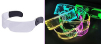 OKULARY LED PODŁUŻNE ŚWIECĄCE NA IMPREZĘ KARNAWAŁ