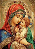 Diamentowa Mozaika Matka Boska Z Dzieciątkiem 30X40 Cm Kreatywne Diamenty