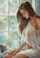 Diamentowa Mozaika Kobieta Akt Przy Oknie Haft 30x40 Cm