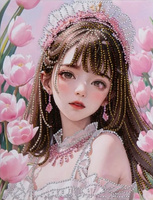 Diamentowa Mozaika Na Ramie Letnia Księżniczka Haft Kreatywny 23x30 Cm