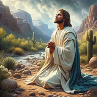 Diamentowa Mozaika Modlitwa Jezusa Na Pustyni 30x40Cm Kreatywne Diamenty