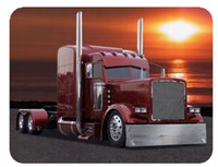 Diamentowa Mozaika Ciężarówka Na Tle Zachodzącego Słońca 30X40 Cm Kreatywne