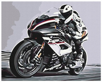 Diamentowa Mozaika Haft Diamentowy Motor Ścigacz Na Autostradzie 30x40cm