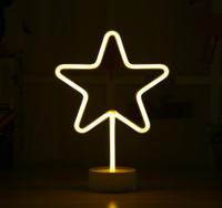 LAMPA NEON STOJĄCA BIURKOWA GWIAZDA