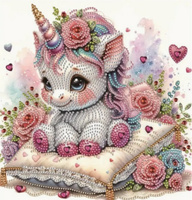 Diamentowa Mozaika Na Ramie Jednorożec Na Poduszce Haft Kreatywny 23x30 Cm