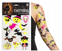Tatuaże Halloween Tatuaże Zmywalne Fluorestencyjne 12 Arkuszy