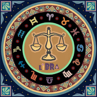 Mozaika Diamentowa 7d Haft Diamentowy Waga Znak Zodiak 30x30