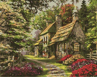 Malowanie Po Numerach Domek Z Ogrodem 50x40 Na Ramą