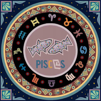 Mozaika Diamentowa 7d Haft Diament Ryby Znak Zodiak 30x30CM