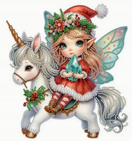 Diamentowa Mozaika Na Ramie Wróżka Na Jednorożcu Haft Kreatywny 23x30 Cm