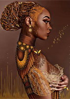 Diamentowa Mozaika Kobieta W Koku Haft Kreatywny 30X40 Cm