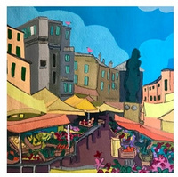 Malowanie Po Numerach Targ Z Kwiatami 50X40 Cm Z Ramą Kreatywne