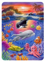 Diamentowa Mozaika Haft Diamentowy Morskie Zwierzęta 80x40cm