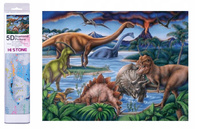 Diamentowa Mozaika Dinozaury W Wodzie Haft Kreatywny 30x40 Cm